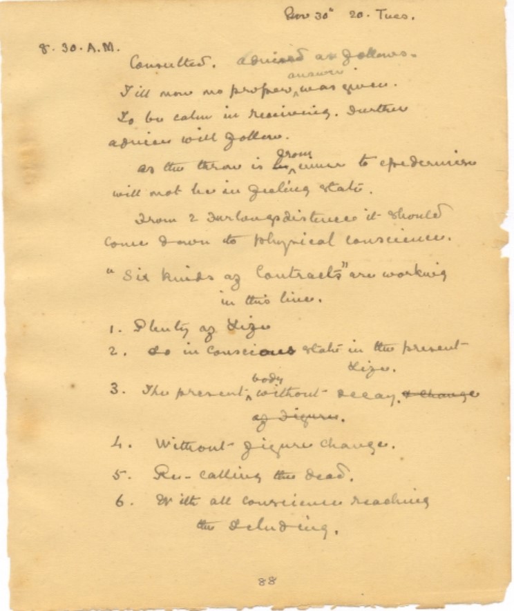'six contracts' are taken from Master's Diary Volume 19, Page 88, Dated 30/11/1920